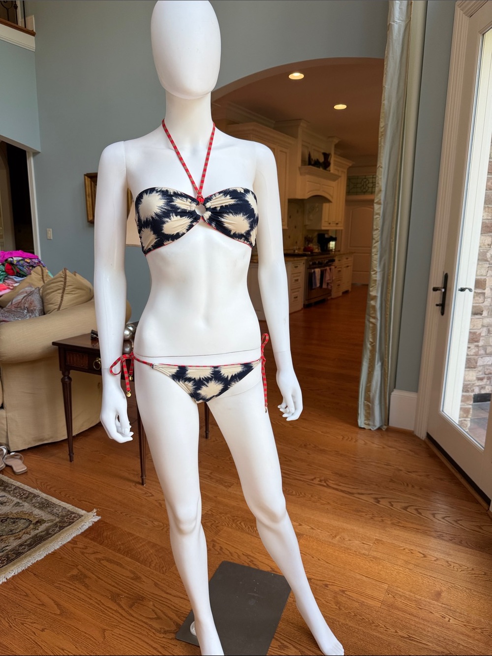 Marc by Marc Jacobs Navy and White Tie-Dye Halter Bikini - Picture 3 of 12